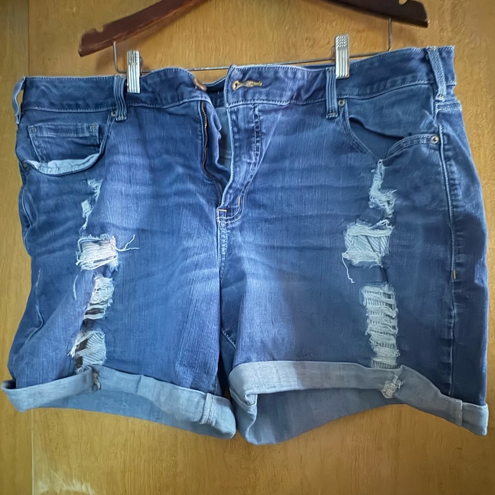 Lane Bryant Blue Distressed Jean Shorts